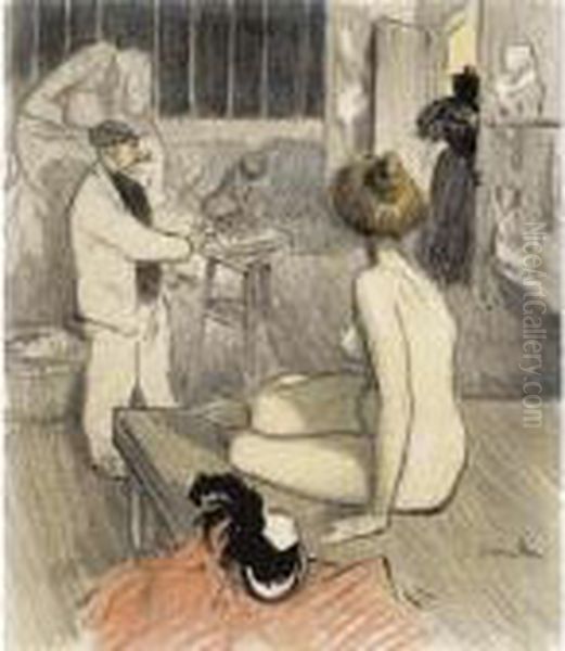 Dans L'atelier Oil Painting by Theophile Alexandre Steinlen