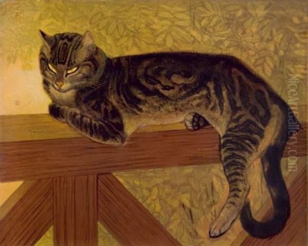 Chat Sur La Balustrade Oil Painting by Theophile Alexandre Steinlen