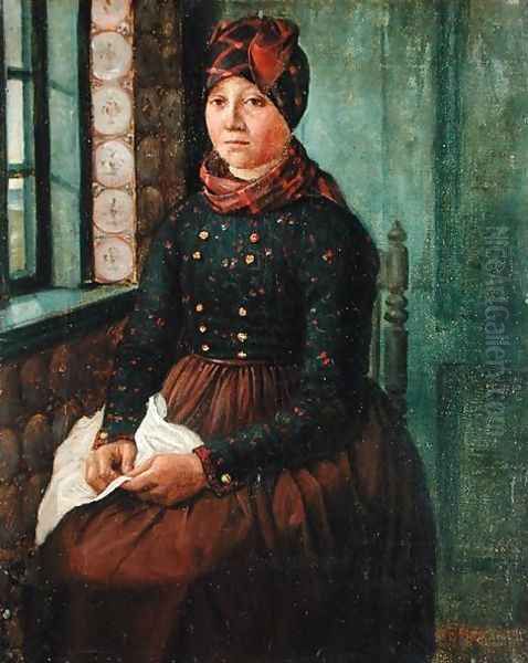 Girl from Fano, 1834 Oil Painting by Erwin Speckter