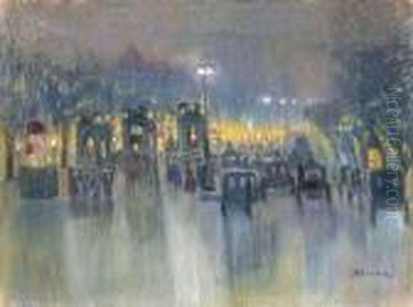 Fete Aux Champs Sous La Pluie Oil Painting by Theophile Alexandre Steinlen