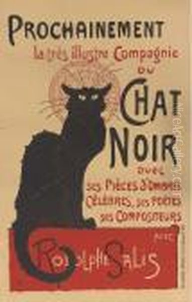 Tournee Du Chat Noir De Rodolphe Salis Oil Painting by Theophile Alexandre Steinlen