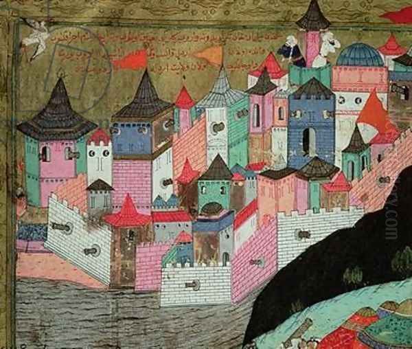 The Siege of Belgrade in 1521, illustration from The Military Campaigns of Suleyman I 1494-1566 the Magnificent The Hunername by Lokman, published 1588 Oil Painting by I the Magnificent Suleyman