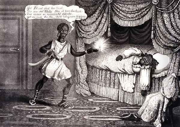 Tregears Black Jokes - Othello, engraved by Hunt, c.1834 Oil Painting by W. Summers