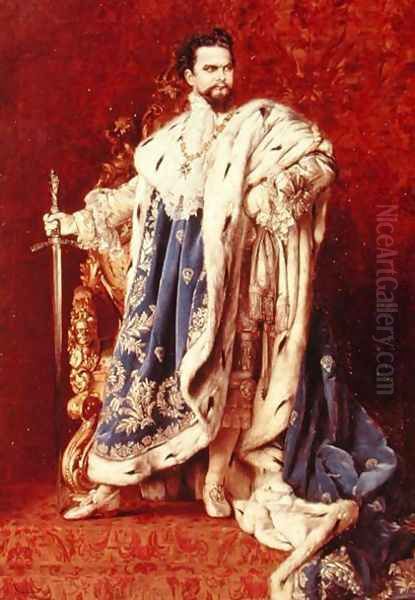 Ludwig II 1845-86 1887 Oil Painting by Gabriel Schachinger