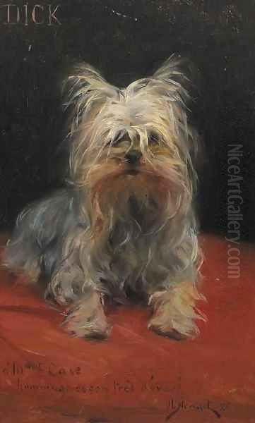 Dick - le plus aime des petits chiens Oil Painting by J. Stewart