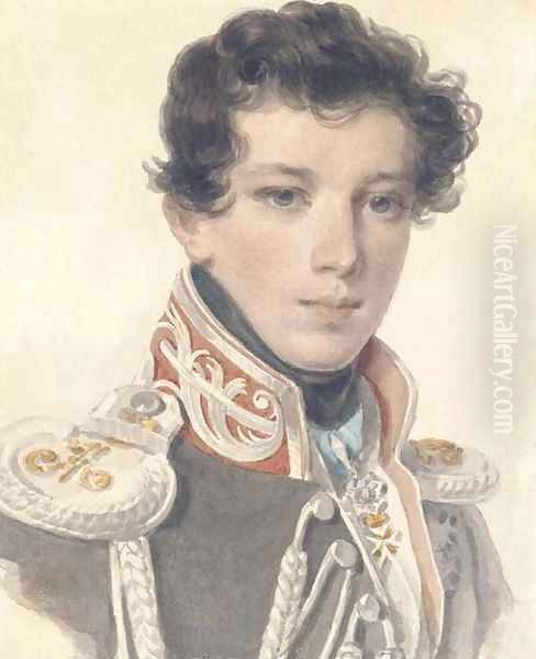 Portrait of Count Nikolai Aleksandrovich Samoilov Oil Painting by Pyotr Fyodorovich Sokolov