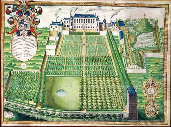 The Kings Medicinal Plant Garden, 1636 Oil Painting by Frederic Scalberge