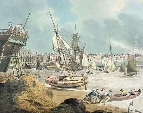 Harbour at Weymouth, Dorset, 1805 Oil Painting by John Thomas Seeres