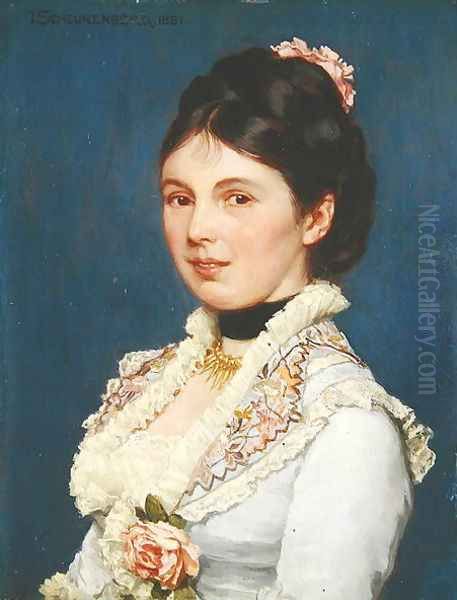 Portrait of a Lady, 1881 Oil Painting by Josef Scheurenberg