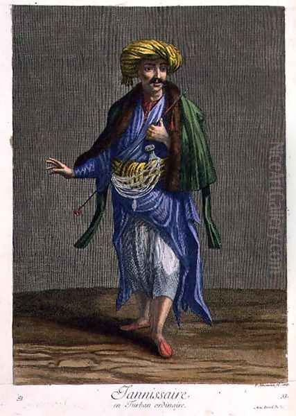 Janissary, in an ordinary turban, 18th century Oil Painting by Philippe Simonneau