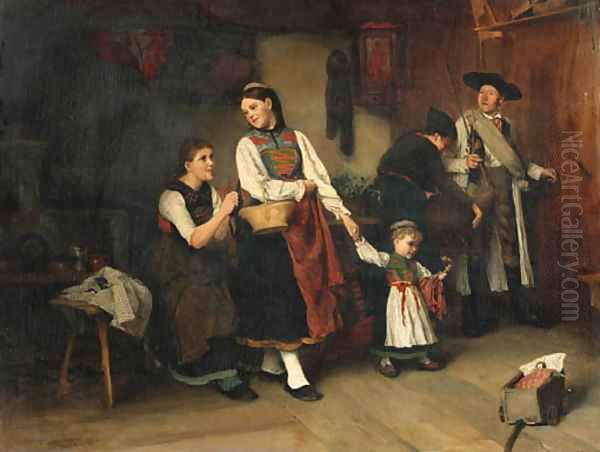 Going to the fair Oil Painting by Theodor Schmidt