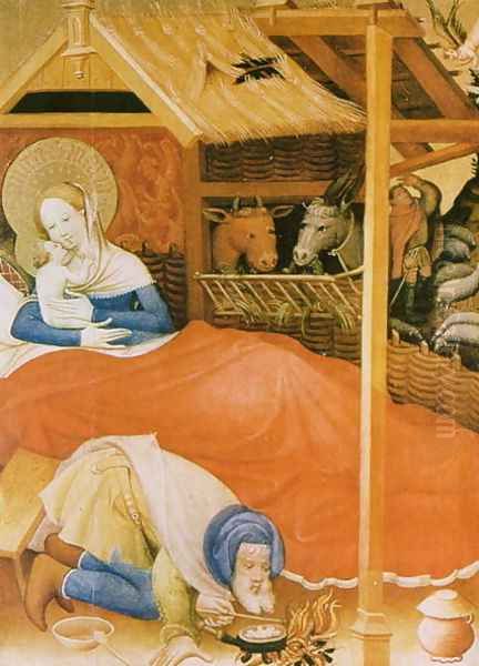 The Birth of Christ, 1404 Oil Painting by Conrad von Soest