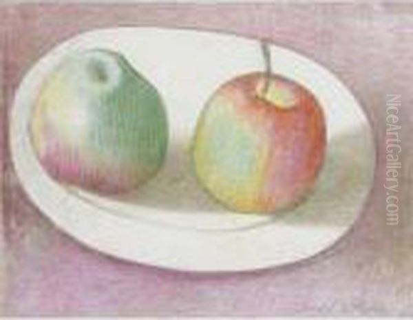 Apples Oil Painting by Joseph Stella