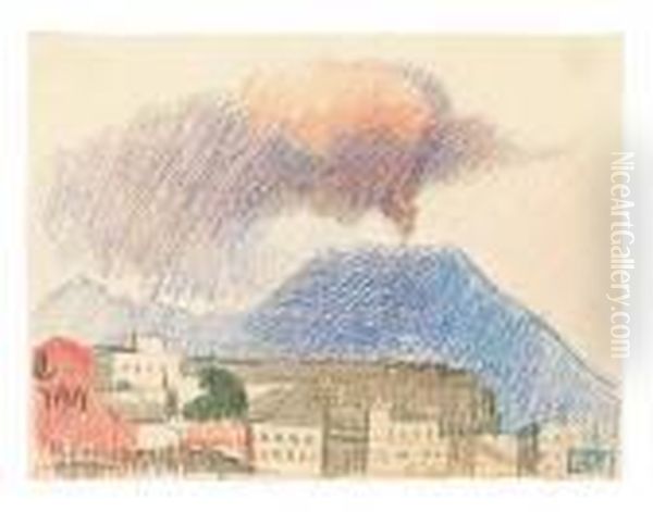 Mt. Vesuvius Erupting by Joseph Stella