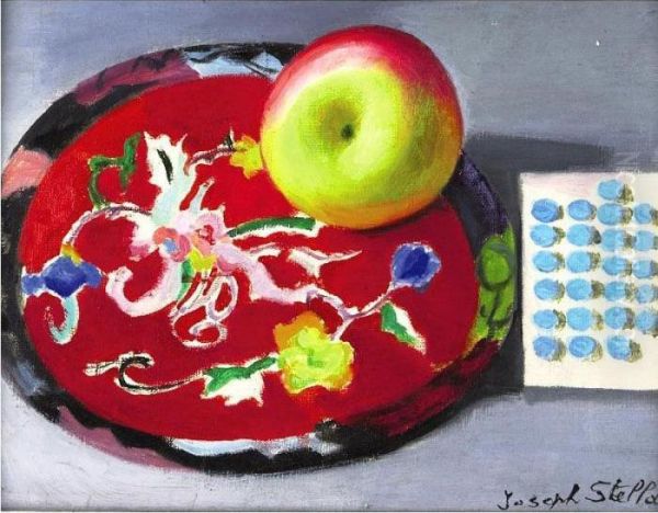 Still Life With Apple Oil Painting by Joseph Stella