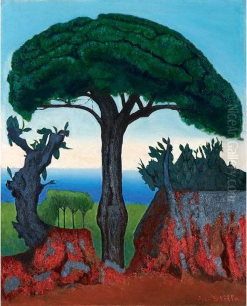 Tree Of Nice Oil Painting by Joseph Stella