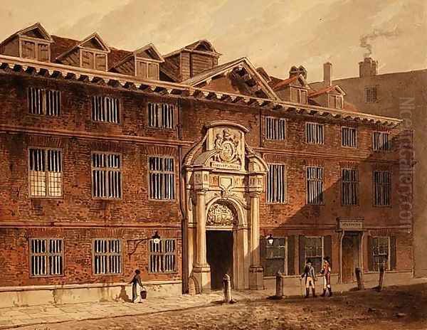 Blackwell Hall, King Street, Cheapside, 1811 Oil Painting by Robert Blemell Schnebbelie