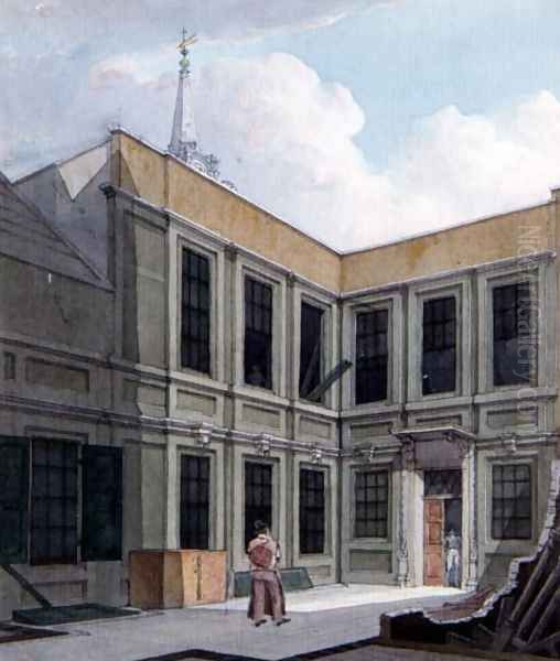 Old Saddlers Hall, Cheapside, City of London, 1821 Oil Painting by Robert Blemell Schnebbelie