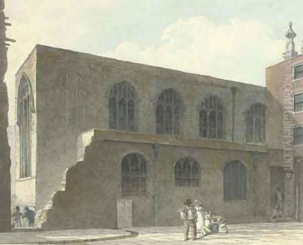 The Guildhall chapel at the time of its demolition Oil Painting by Robert Blemell Schnebbelie