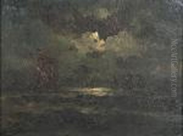 Nocturne, Aout / Mer Du Nord Oil Painting by Romain Steppe