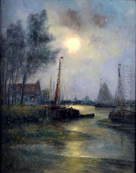 Nocturne Calme Oil Painting by Romain Steppe