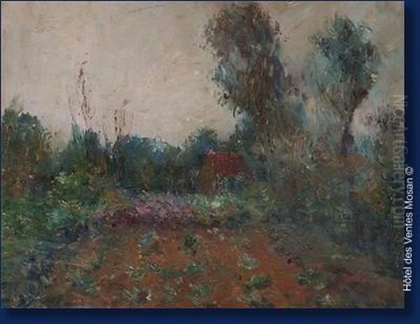 Le Jardin D'emile Verhaeren A Saint-amand Oil Painting by Romain Steppe