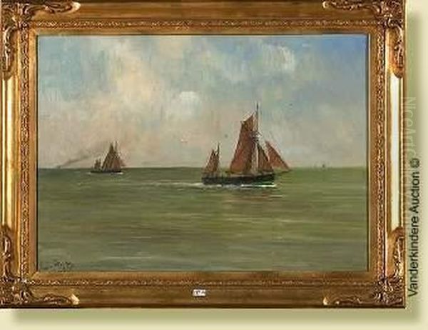 Bateaux De Peche Oil Painting by Romain Steppe