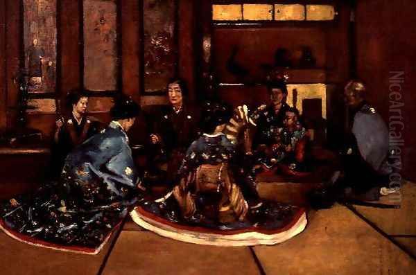 A Cup of Tea at the Priests House Oil Painting by Percy Sturdee