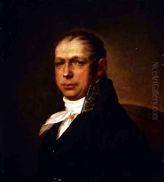 Portrait of the Architect Adrian Dmitrievich Zakharov 1761-1811 1804 Oil Painting by Stepan Semenovich Shchukin