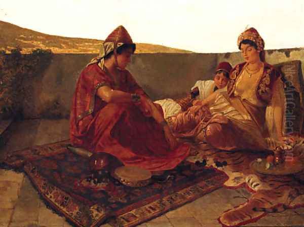 Resting On The Carpet Oil Painting by Vincent G. Stiepevich