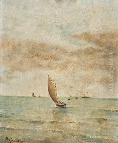 Voilier Par Mer Calme Oil Painting by Aime Stevens