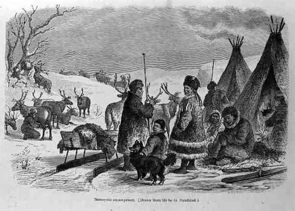 Samoyede Encampment, from The History of Mankind by Prof. Friedrich Rayzel, pub. in 1904 Oil Painting by Sundblad, Gustav