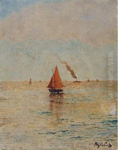 Bord De Mer. Huile Surpanneau Oil Painting by Aime Stevens