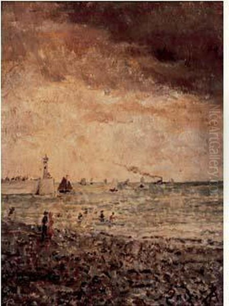 Le Treport Oil Painting by Aime Stevens