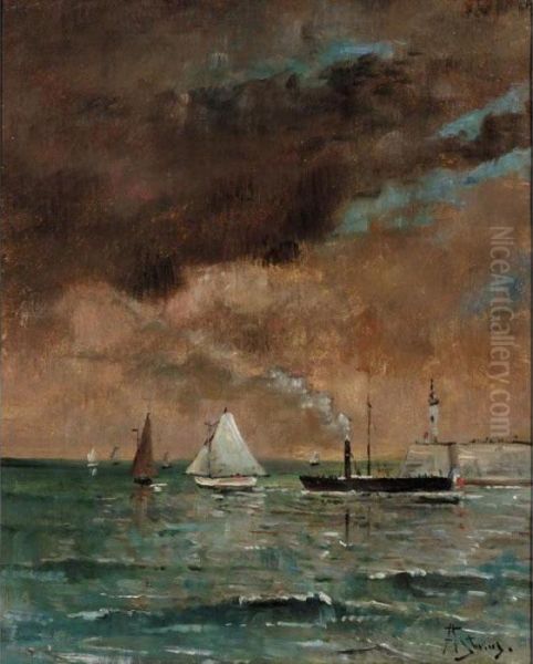 Leaving Port Oil Painting by Aime Stevens