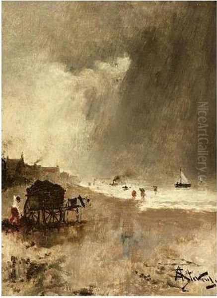 The Beach Before The Storm Oil Painting by Aime Stevens