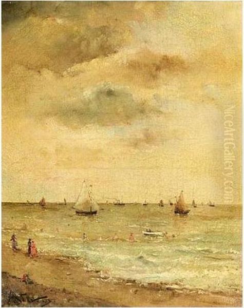 The Beach Oil Painting by Aime Stevens