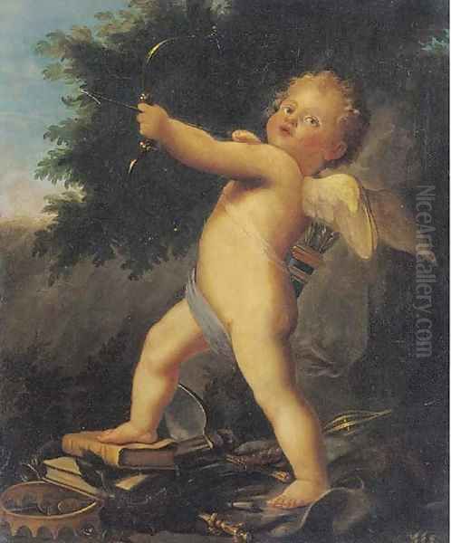 Cupid, an allegory of love triumphant Oil Painting by French School