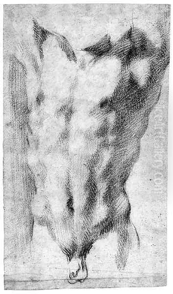 A Male Torso, after the Antique Oil Painting by French School