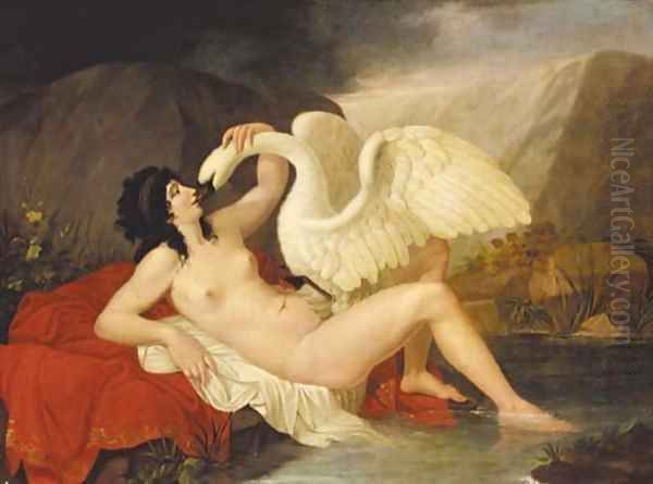 Leda and the swan 3 Oil Painting by French School