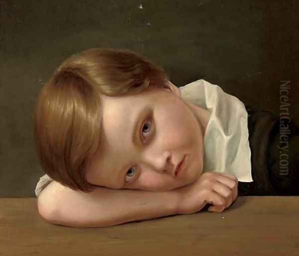 Portrait of a young boy Oil Painting by French School