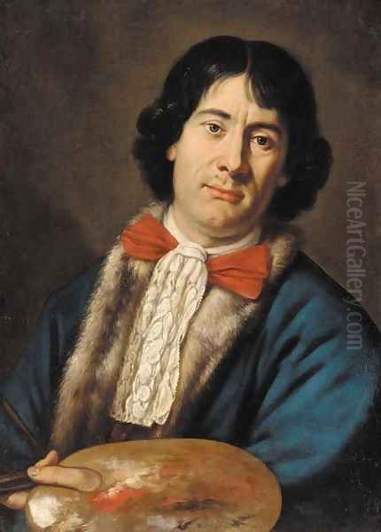 Self portrait of an artist Oil Painting by French School