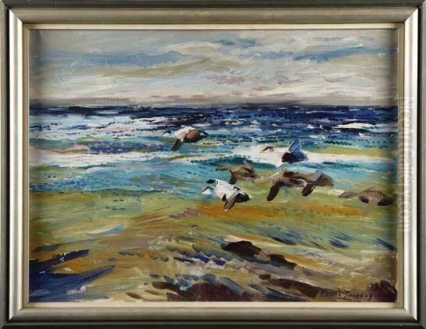 Strackande Sjofaglar Oil Painting by Mosse Stoopendaal