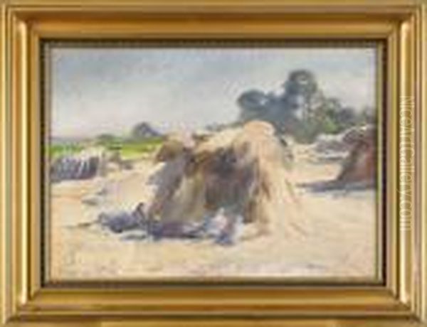 Landskap Med Hovolmar Och Faglar, Signerad Och Daterad Mosse Stoopendahl - 32 Oil Painting by Mosse Stoopendaal