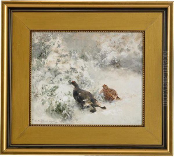 Orrar I Sno Oil Painting by Mosse Stoopendaal