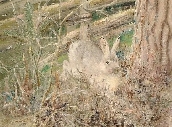 Rabbit Oil Painting by Mosse Stoopendaal