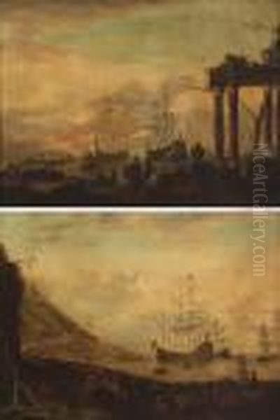 Scenes Portuaires Oil Painting by Abraham Storck