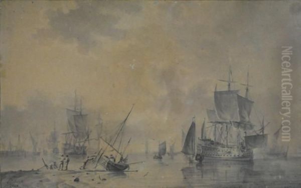 Scene Portuaire Oil Painting by Abraham Storck