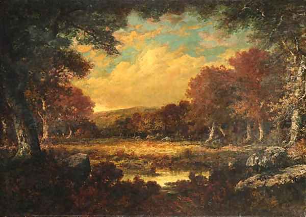 A forest clearing Oil Painting by French School