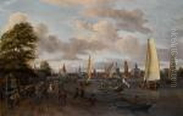 The River Buiten-amstel Oil Painting by Abraham Storck